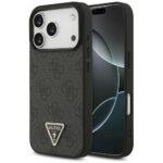 Coque Guess Leather 4G Triangle Strass MagSafe pour iPhone 17 Pro - Black