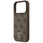 Coque Guess Leather 4G Triangle Strass MagSafe pour iPhone 17 Pro - Brown – Image 4
