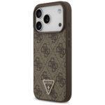 Coque Guess Leather 4G Triangle Strass MagSafe pour iPhone 17 Pro Max - Brown – Image 4