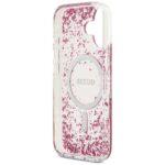 Coque Guess Liquid Glitter Flower MagSafe pour iPhone 17 - Pink – Image 6