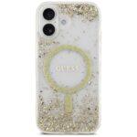 Coque Guess Liquid Glitter Flower MagSafe pour iPhone 17 - Gold – Image 2