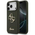 Coque Guess Silicone Big 4G Script pour iPhone 17 Pro Max - Khaki