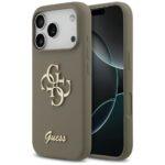 Coque Guess Silicone Big 4G Script pour iPhone 17 Pro Max - Brown