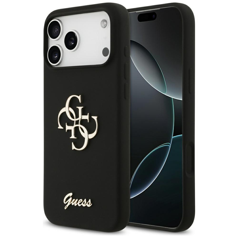 2595919 Coque Guess Silicone Big 4G Script pour iPhone 17 Pro Max - Black – Image 1