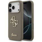 Coque Guess Silicone Big 4G Script pour iPhone 17 Pro - Brown
