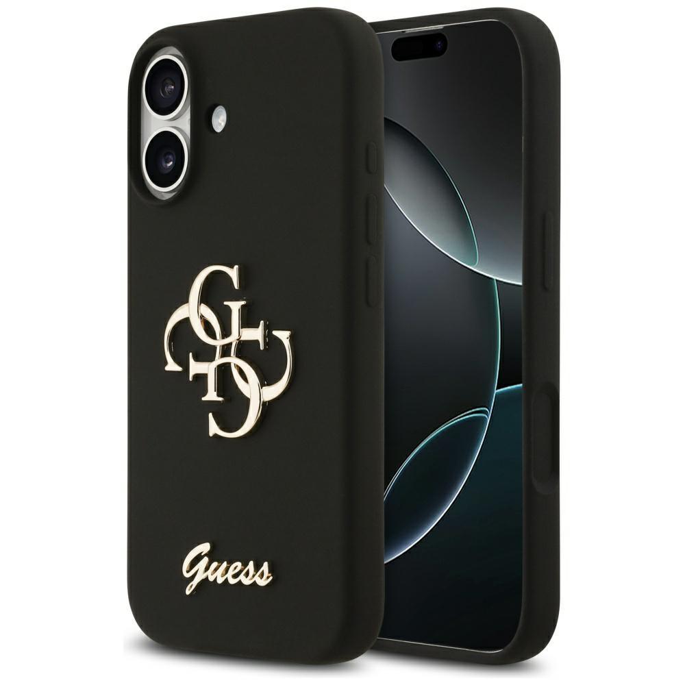 2596123 Coque Guess Silicone Big 4G Script pour iPhone 17 - Black – Image 1
