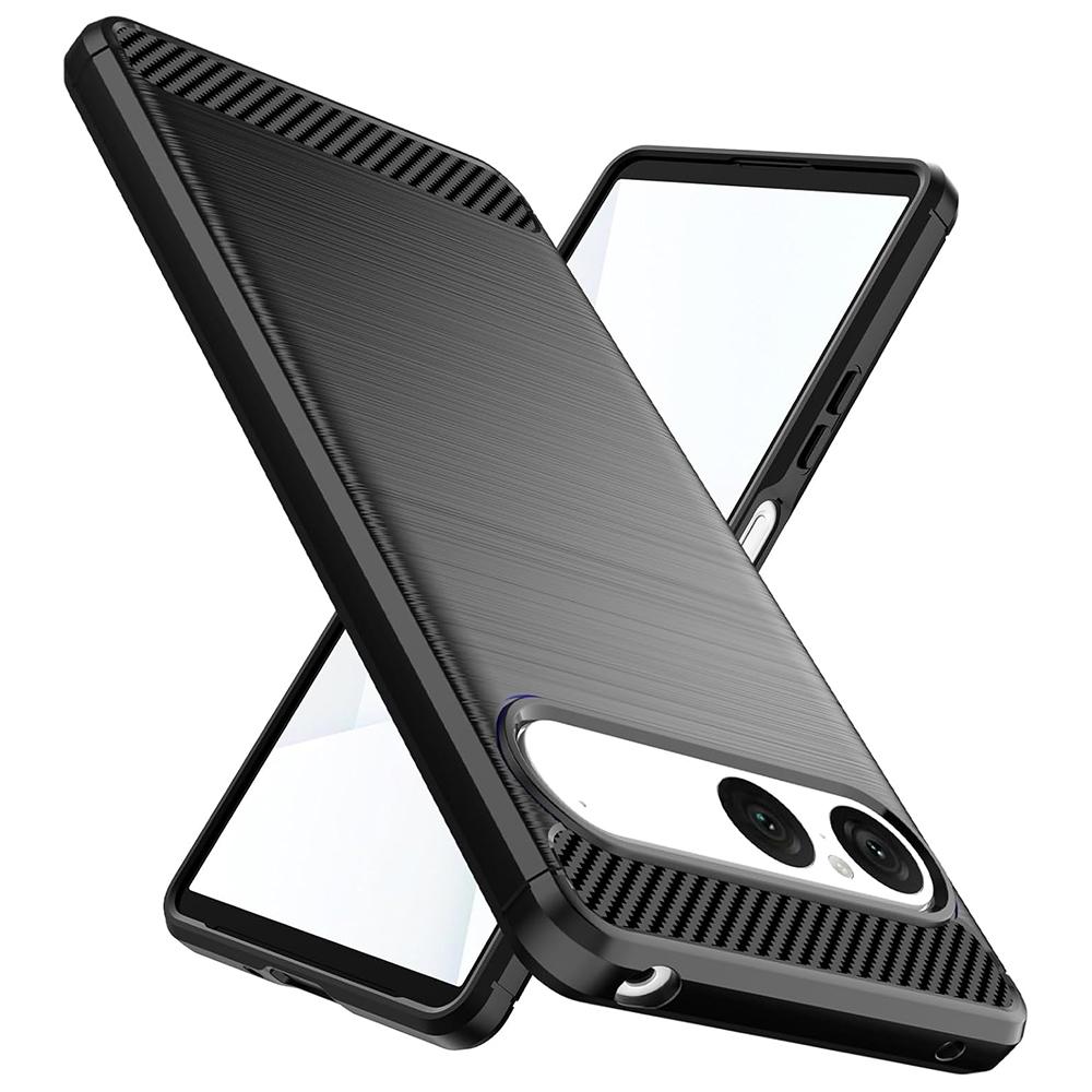 2599189 Coque Techsuit Carbon Silicone pour Sony Xperia 10 VII - Black – Image 1