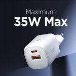 Chargeur mural Spigen Essential (EE352EU) USB, Type-C, Charge rapide, Quantum Boost, 35W   - White – Image 4