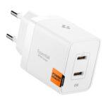 Chargeur mural Spigen Essential (EE472EU) 2x Type-C, Charge rapide, Quantum Boost, 47W   - White