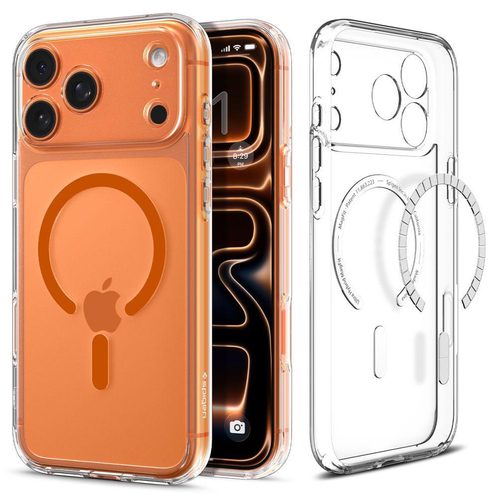 2783755 Coque Spigen Ultra Hybrid MagSafe pour iPhone 17 Pro Max - Clear / Orange – Image 1