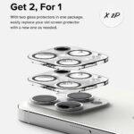 Lot de 2 protections d'objectif Ringke Camera Protector Glass pour iPhone 15 Pro Max - Clear – Image 3