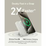 Batterie externe Anker MagGo (A1654G21) pour iPhone, affichage numérique, charge sans fil, support intégré, 10 000 mAh, 15 W - Blanc – Image 3