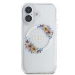 Coque Guess IML Flowers Wreath MagSafe pour iPhone 16 Plus - Clear – Image 4