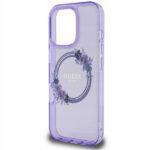 Coque Guess IML Flowers Wreath MagSafe pour iPhone 16 Pro - Purple – Image 5