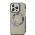 Coque Guess IML Flowers Wreath MagSafe pour iPhone 16 Pro - Black – Image 3