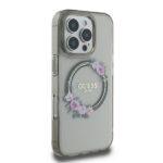 Coque Guess IML Flowers Wreath MagSafe pour iPhone 16 Pro - Black – Image 4