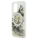 Coque Guess Liquid Glitter Flower MagSafe pour iPhone 16 - Beige – Image 5