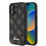 Coque Guess Peony Script MagSafe pour iPhone 16 - Black