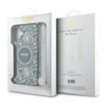 Coque Guess IML Flowers Allover Electro MagSafe avec dragonne de perles pour iPhone 16 Plus - Green – Image 6