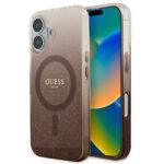 Coque Guess IML Glitter Gradient MagSafe pour iPhone 16 Plus - Brown