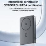 Batterie externe magnétique Acefast M6 10 000 mAh (38,5 Wh) - USB-C - Charge rapide 20 W - Support/stand - LED - Format compact - Noir – Image 6