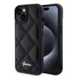 Coque Guess Quilted Metal Logo pour iPhone 15 - Black