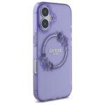 Coque Guess IML Flowers Wreath MagSafe pour iPhone 16 - Purple – Image 4