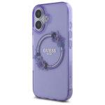 Coque Guess IML Flowers Wreath MagSafe pour iPhone 16 - Purple – Image 5
