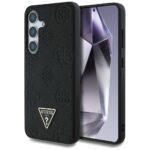 Coque Guess Peony Grained Hot Stamp Triangle Logo MagSafe pour Samsung Galaxy S25 - Black