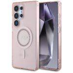 Coque Guess IML Rhinestones MagSafe pour Samsung Galaxy S25 Ultra - Pink