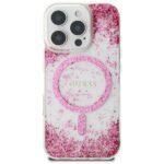Coque Guess Liquid Glitter Flower MagSafe pour iPhone 16 Pro - Pink – Image 6