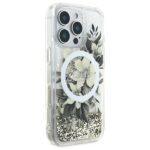 Coque Guess Liquid Glitter Flower MagSafe pour iPhone 16 Pro - Beige – Image 3