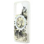 Coque Guess Liquid Glitter Flower MagSafe pour iPhone 16 Pro - Beige – Image 4
