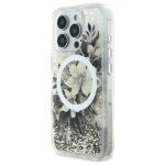 Coque Guess Liquid Glitter Flower MagSafe pour iPhone 16 Pro - Beige – Image 5