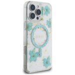 Coque Guess Resin Flowers and Glitter MagSafe pour iPhone 16 Pro Max - Turquoise – Image 4