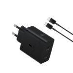Chargeur mural d'origine Samsung T5020XBE (EP-T5020XBEGEU) Câble USB-C inclus, 2 ports USB-C, 50 W - Noir – Image 2