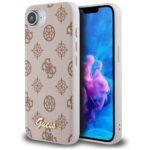 Coque Guess Peony Script MagSafe pour iPhone 16e - Brown
