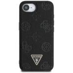 Coque Guess Peony Grained Hot Stamp Triangle Logo MagSafe pour iPhone 16e - Black – Image 3