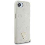 Coque Guess Peony Grained Hot Stamp Triangle Logo MagSafe pour iPhone 16e - Beige – Image 2
