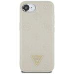 Coque Guess Peony Grained Hot Stamp Triangle Logo MagSafe pour iPhone 16e - Beige – Image 3