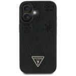 Coque Guess Peony Grained Hot Stamp Triangle MagSafe pour iPhone 16 - Black – Image 3