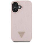 Coque Guess Peony Grained Hot Stamp Triangle MagSafe pour iPhone 16 - Pink – Image 3