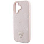 Coque Guess Peony Grained Hot Stamp Triangle MagSafe pour iPhone 16 - Pink – Image 5