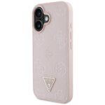 Coque Guess Peony Grained Hot Stamp Triangle MagSafe pour iPhone 16 - Pink – Image 4