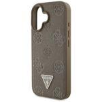 Coque Guess Peony Grained Hot Stamp Triangle MagSafe pour iPhone 16 - Brown – Image 5