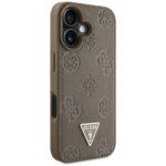 Coque Guess Peony Grained Hot Stamp Triangle MagSafe pour iPhone 16 - Brown – Image 2