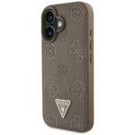 Coque Guess Peony Grained Hot Stamp Triangle MagSafe pour iPhone 16 - Brown – Image 4