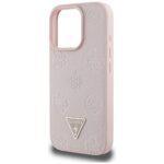 Coque Guess Peony Grained Hot Stamp Triangle MagSafe pour iPhone 16 Pro - Pink – Image 6