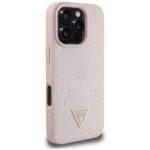 Coque Guess Peony Grained Hot Stamp Triangle MagSafe pour iPhone 16 Pro - Pink – Image 2