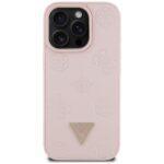 Coque Guess Peony Grained Hot Stamp Triangle MagSafe pour iPhone 16 Pro - Pink – Image 3
